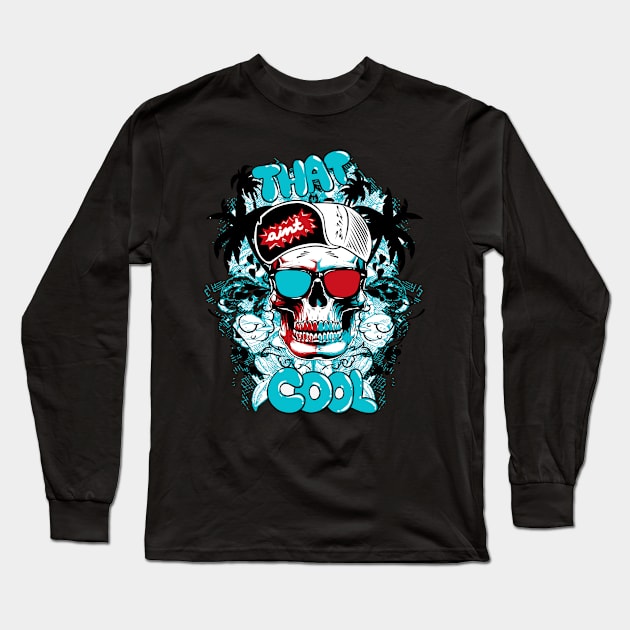 skull with beach theme Long Sleeve T-Shirt by MuftiArt